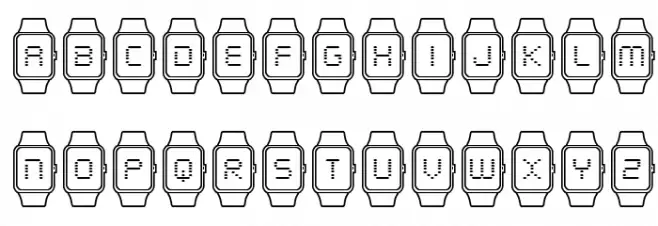 iChrono Outline フォント 大文字