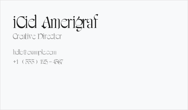 iCiel Amerigraf Business Card