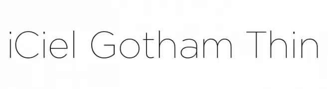 iCiel Gotham Thin  Скачать бесплатные шрифты