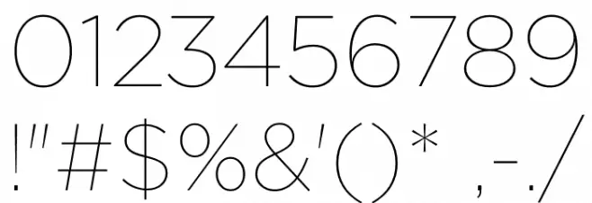 iCiel Gotham Thin Font OTHER CHARS