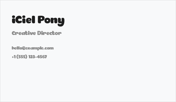 iCiel Pony Business Card