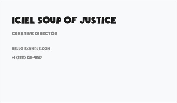 iCiel Soup of Justice Business Card