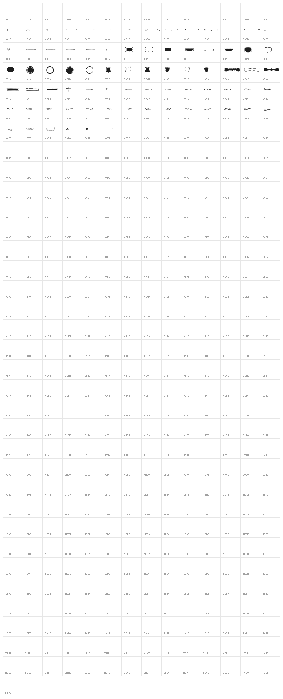 iCielAltusExtra Character Map