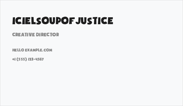 iCielSoupofJustice Business Card