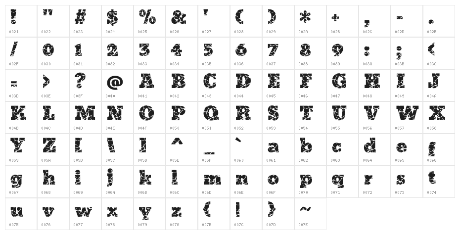 iCrack Regular Character Map