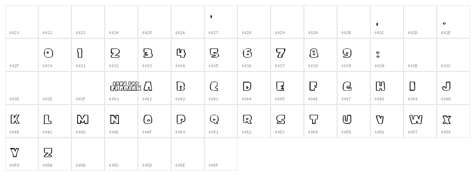 ice age font Character Map