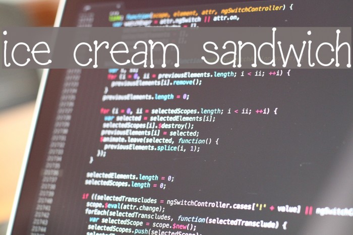 ice cream sandwich Font examples