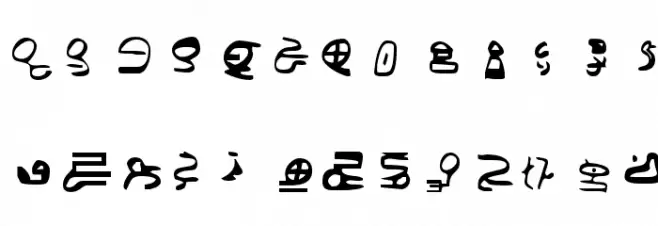 ID4 Alien Script Шрифта строчной