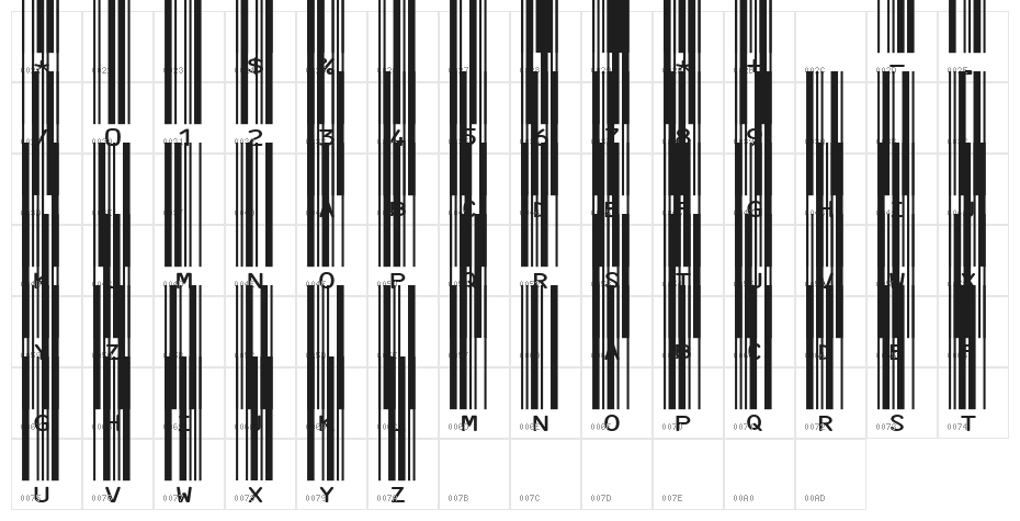 IDAHC39MCode39Barcode Character Map