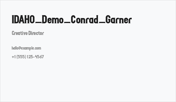 IDAHO_Demo_Conrad_Garner Business Card