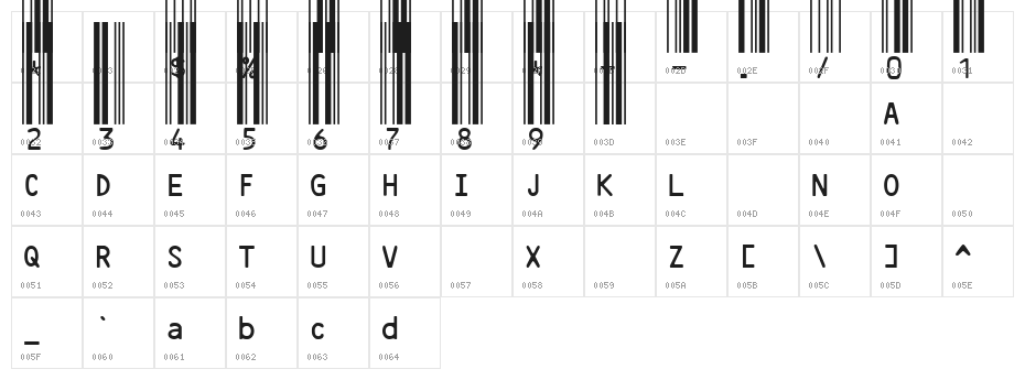 IDAutomation.com Code39 Character Map