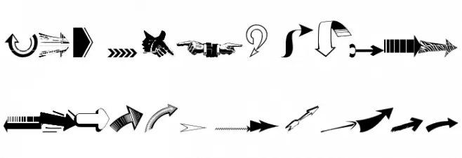 Idea Arrows Caratteri MAIUSCOLE