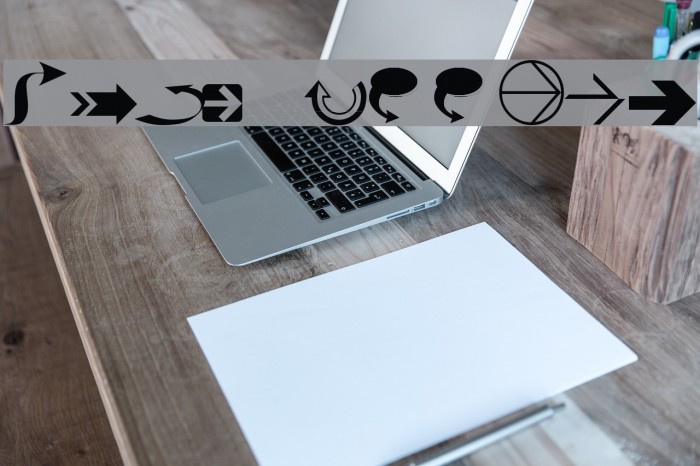 Idea Arrows Font examples