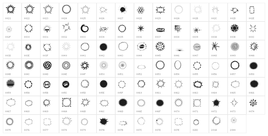 IdeaBursts Character Map