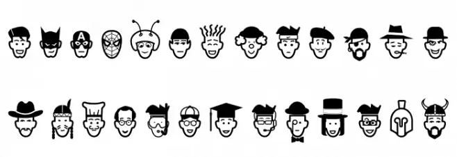 IdeasAndApps Faces Font Alte caractere