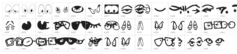 IdentAKitEyes Character Map
