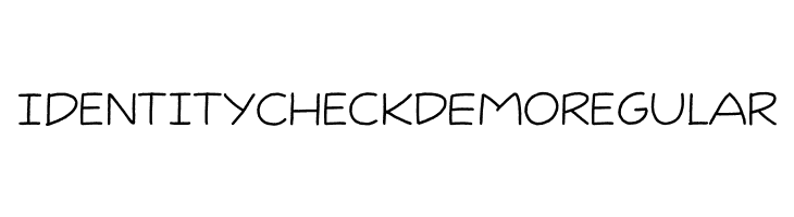 Identity Check DEMO Regular  Free Fonts Download