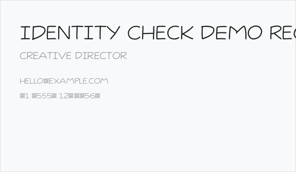 Identity Check DEMO Regular Business Card