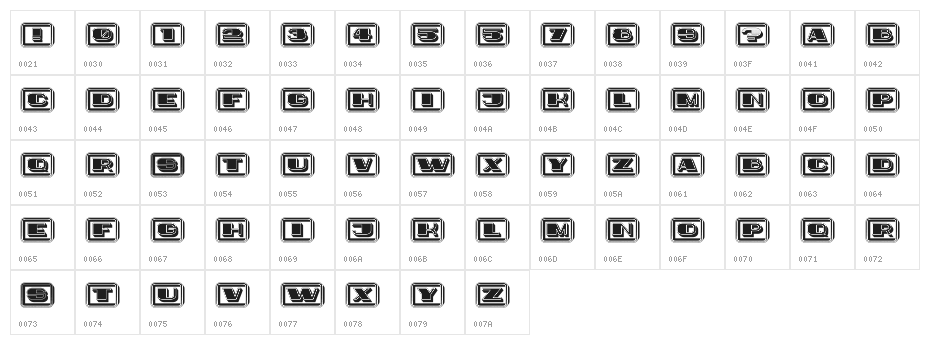 Idiot Capitals Regular Character Map