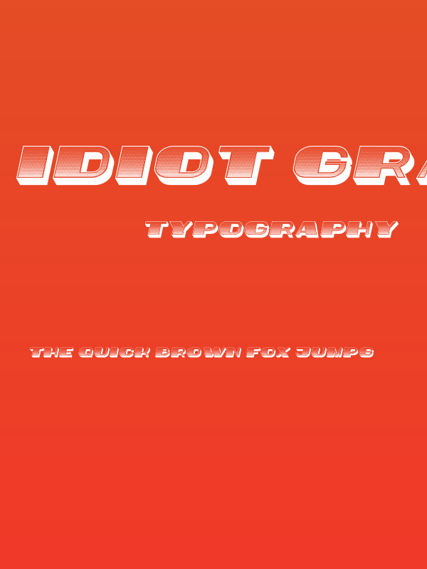Idiot Gradient Italic Poster