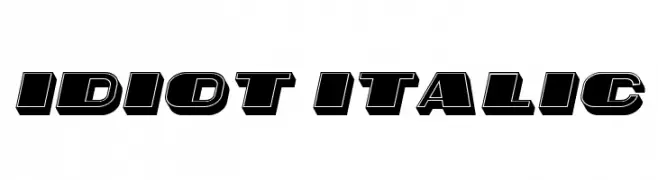 Idiot Italic  Скачать бесплатные шрифты