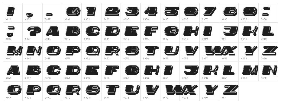 Idiot Italic Character Map