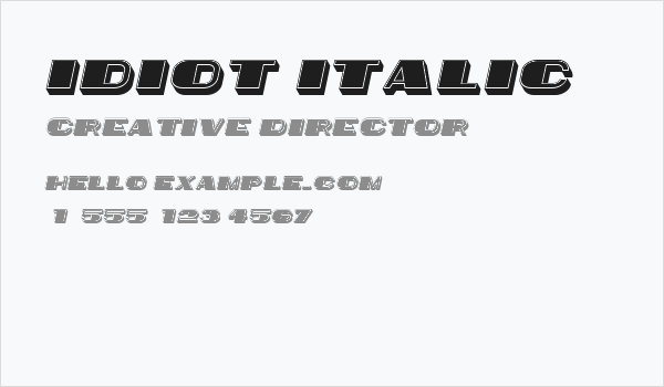 Idiot Italic Business Card