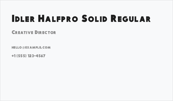 Idler Halfpro Solid Regular Business Card