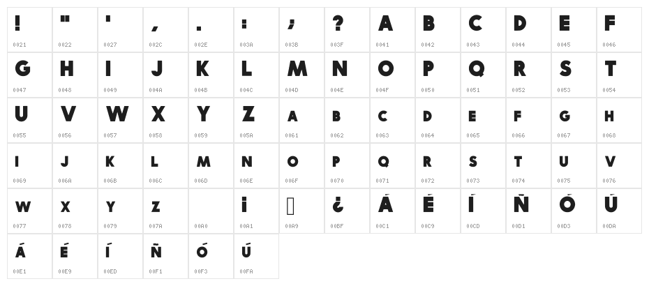 Idler Solid 15 Regular Character Map