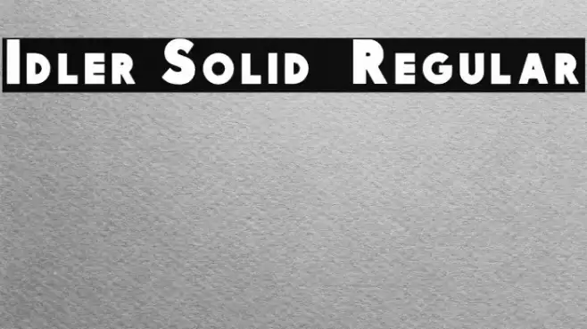 Idler Solid 15 Regular Font examples