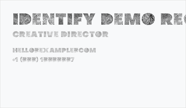 identify demo Regular Business Card