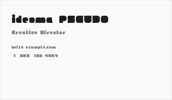 ideoma PSEUDO Business Card