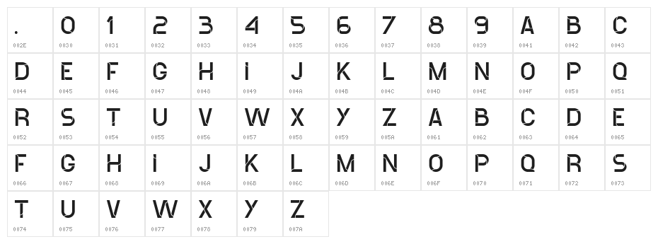 ideomaSPRAY Character Map