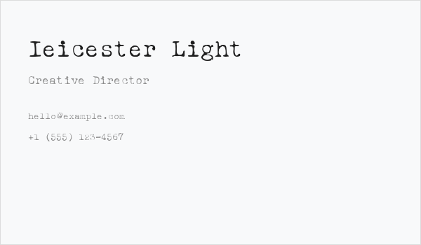 Ieicester Light Business Card