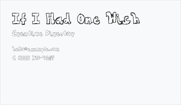 If I Had One Wish Business Card