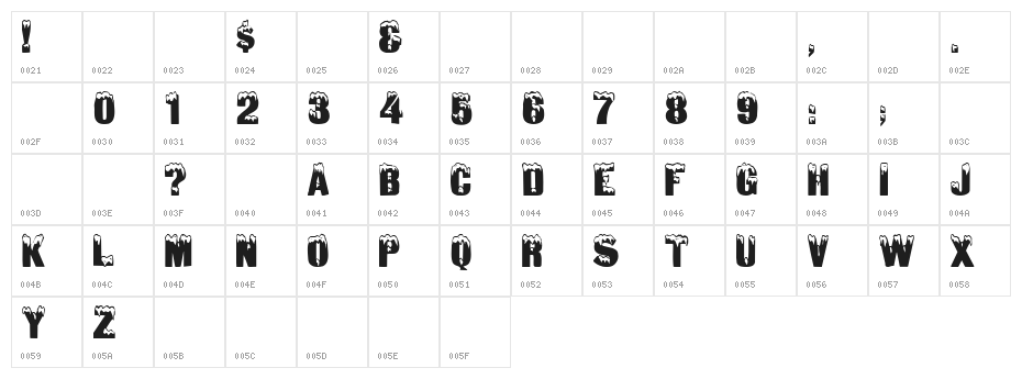 Igloo Regular Character Map