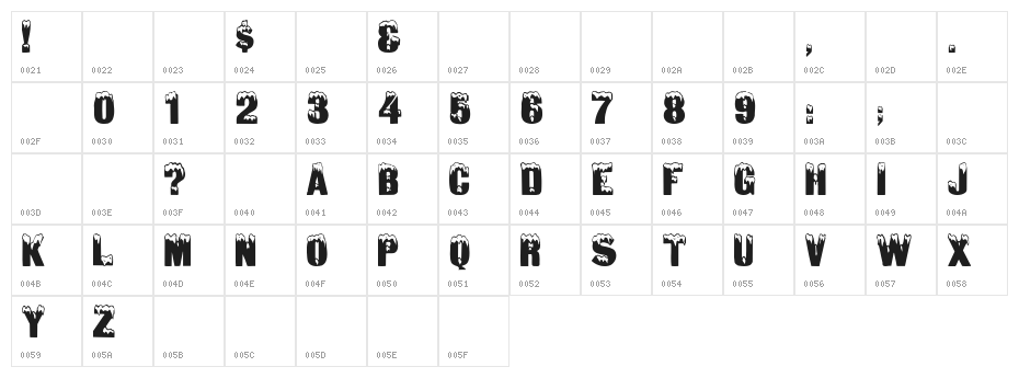 IglooCaps Character Map