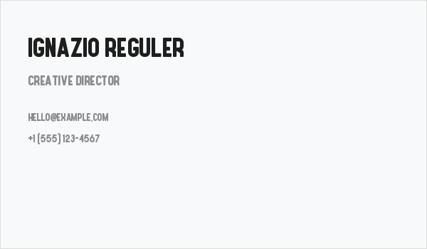 Ignazio Reguler Business Card