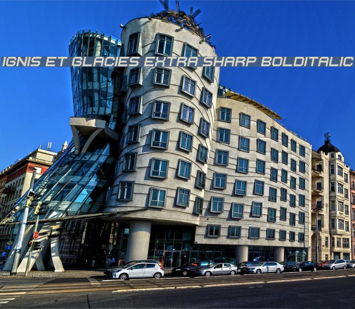 Ignis et Glacies Extra Sharp BoldItalic Font examples