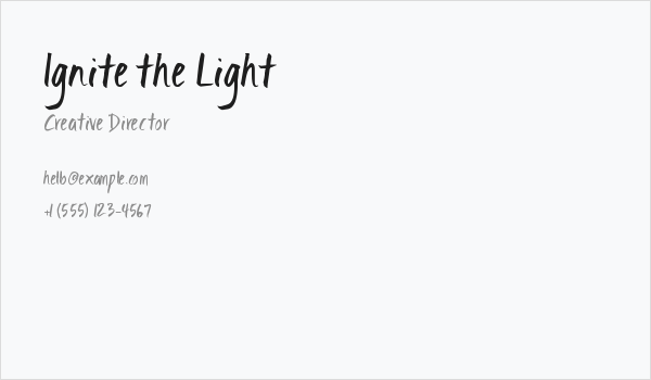 Ignite the Light Business Card
