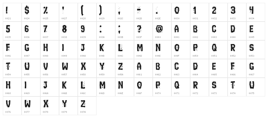 Ignorant Book Regular Character Map