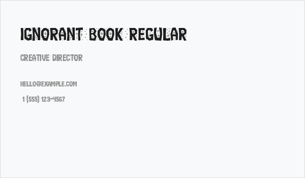 Ignorant Book Regular Business Card