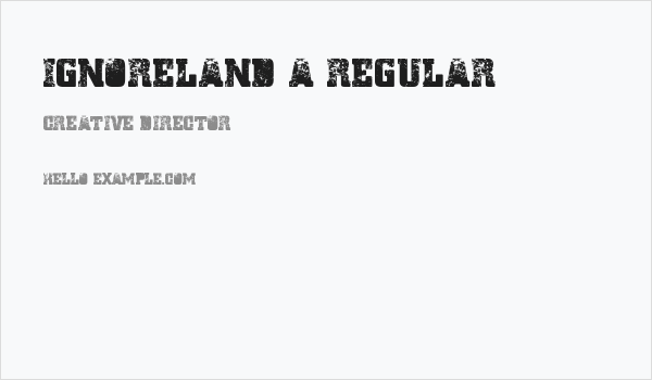 Ignoreland A Regular Business Card