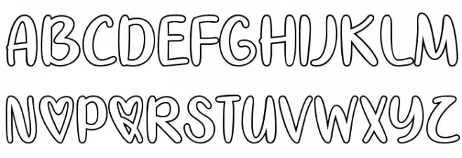 IHeartColoring-Regular フォント 大文字