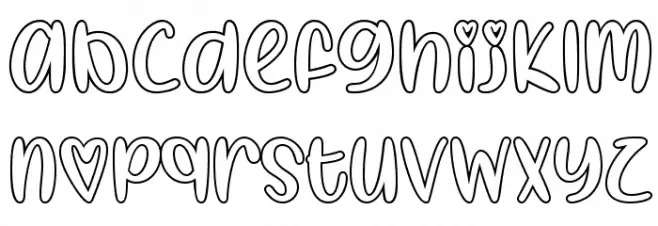 IHeartColoring-Regular 字体 小写