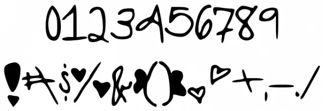 iheartyou Font OTHER CHARS