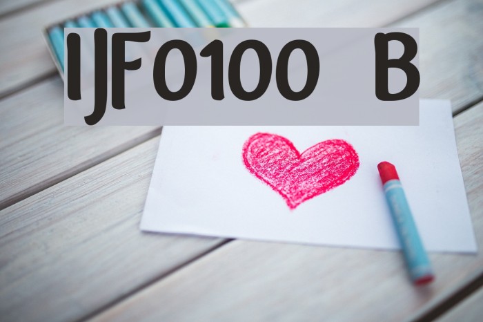 IJF0100 Bold Font examples