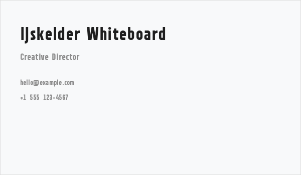 IJskelder Whiteboard Business Card