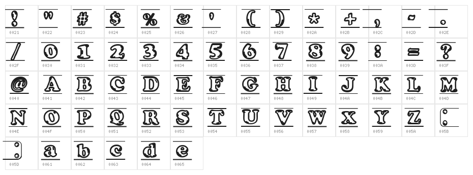 ijifufont  Blade Character Map