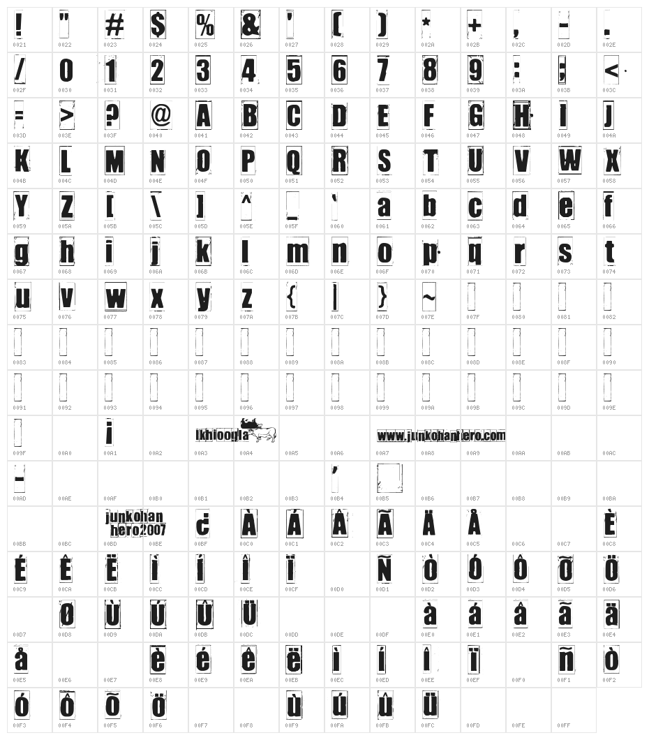 IKHIOOGLA3 Character Map